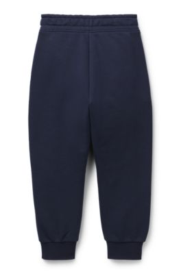 Pantalones de ch&aacute;ndal de algod&oacute;n para ni&ntilde;os con logo estampado, Azul oscuro