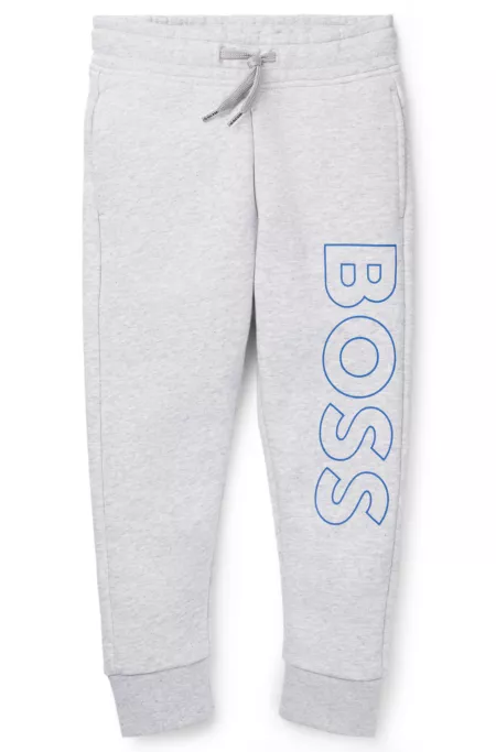 Kids' tracksuit bottoms with vertical logo print