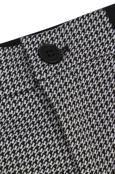 Kids' regular-fit tracksuit bottoms with houndstooth pattern