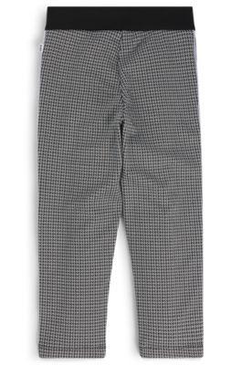 Pantalones de ch&aacute;ndal regular fit para ni&ntilde;os con motivo de pata de gallo, Gris
