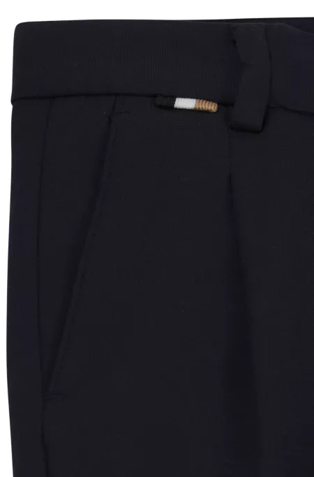 Kids' suit trousers in stretch fabric with signature detailing