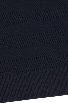 Kids' sweater in cotton with jacquard-stitch pattern, Dark Blue