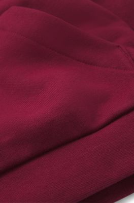 Sudadera con capucha para ni&ntilde;os en forro polar de algod&oacute;n con detalle de logo, Rojo oscuro