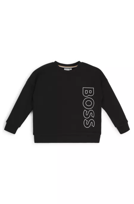 Kids' sweatshirt in fleece with vertical logo