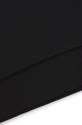 Sudadera para ni&ntilde;os en forro polar de algod&oacute;n con logo vertical, Negro