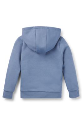 Sudadera con capucha para ni&ntilde;os en forro polar de algod&oacute;n con logo, Azul