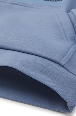 Sudadera con capucha para ni&ntilde;os en forro polar de algod&oacute;n con logo, Azul