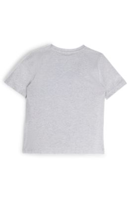 Camiseta regular fit de algod&oacute;n con logo estampado para ni&ntilde;os, Gris claro