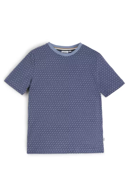 Kids' T-shirt in cotton with all-over monogram print