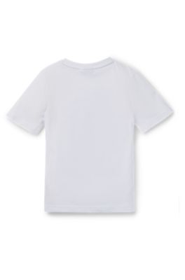 Kids' regular-fit T-shirt cotton with slogan artwork