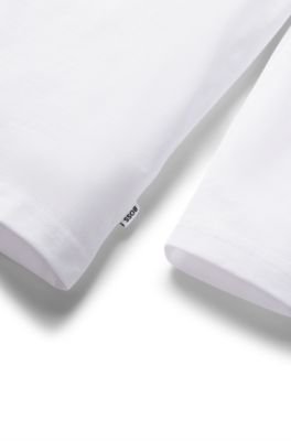 Camiseta de manga larga para ni&ntilde;os en algod&oacute;n con monograma Double B, Blanco