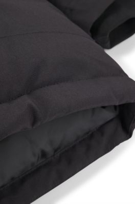 Kids' hooded parka jacket with logo badge