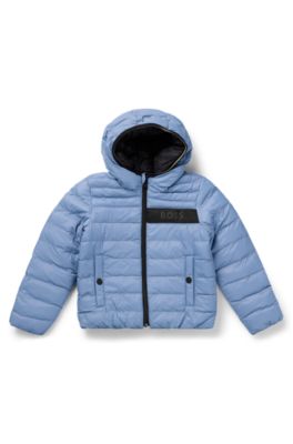 Chaqueta reversible para ni&ntilde;os con capucha y acabado repelente al agua, Azul