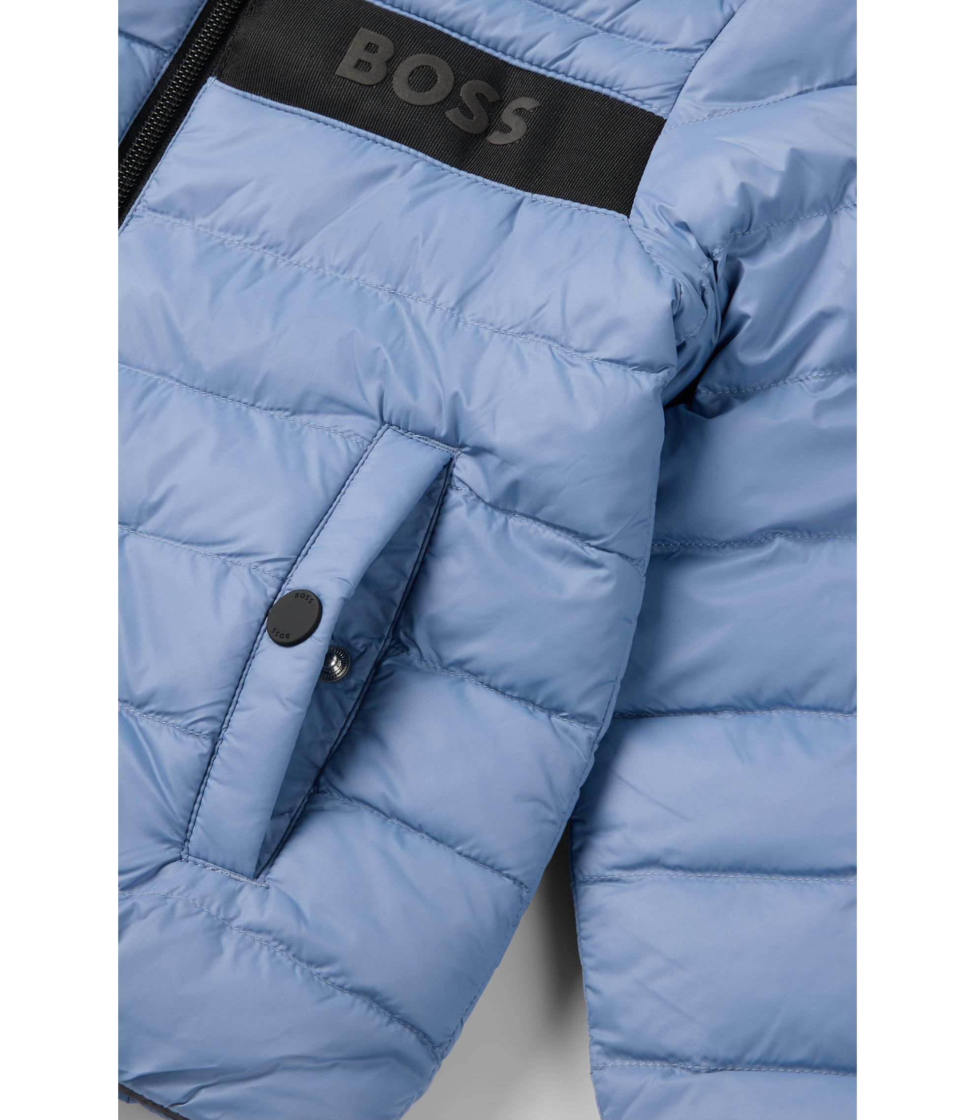 BOSS Kids' reversible hooded jacket with water-repellent finish