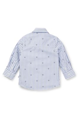 Kids' shirt in striped cotton with Double B monograms, Patterned