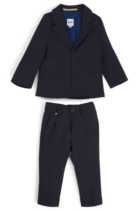 Kids' suit in stretch fabric with logo details