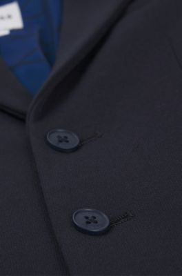 Kids' suit in stretch fabric with logo details, Dark Blue