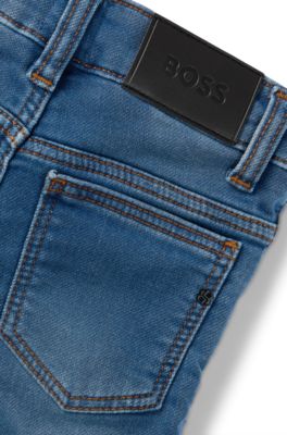 Vaqueros para ni&ntilde;os en denim el&aacute;stico con monogramas Double B, Fantas&iacute;a