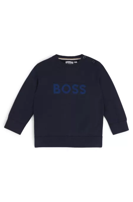 Kids' sweater in cotton with embossed logo