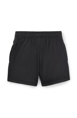 Kids' shorts in stretch fabric with degrad&eacute; artwork, Black