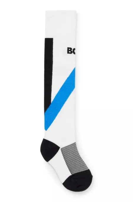 Kids' socks with branding and stripes