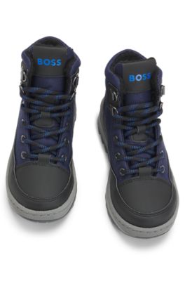 Kids' water-repellent boots with faux-shearling lining, Dark Blue