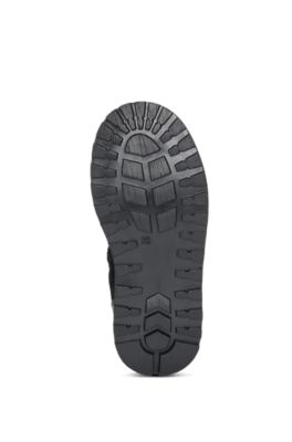 Kids' boots in leather with faux-shearling lining, Black