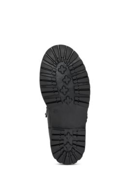 Kids' leather boots with Double B monogram, Black