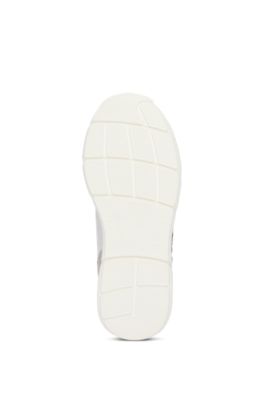 Kids' trainers in leather with Double B monogram, White