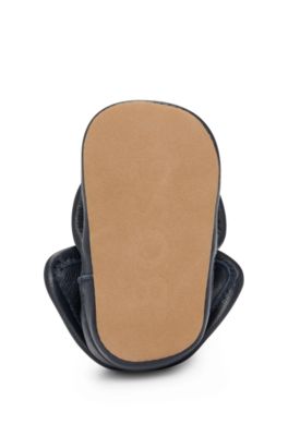 Gift-boxed leather slippers for babies, Dark Blue