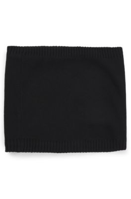 Kids' snood with silicone logo badge, Black
