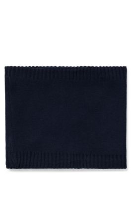 Kids' snood with silicone logo badge, Dark Blue
