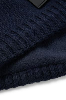 Kids' snood with silicone logo badge, Dark Blue