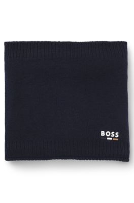 Kids' snood with rubber-effect branding, Dark Blue
