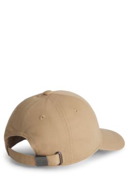 Gorra para ni&ntilde;os con rayas de la marca y logo estampado, Marr&oacute;n