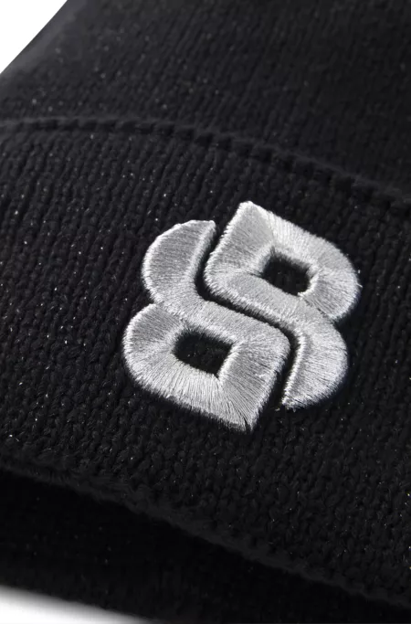 Kids' sparkle-effect beanie hat with Double B monogram