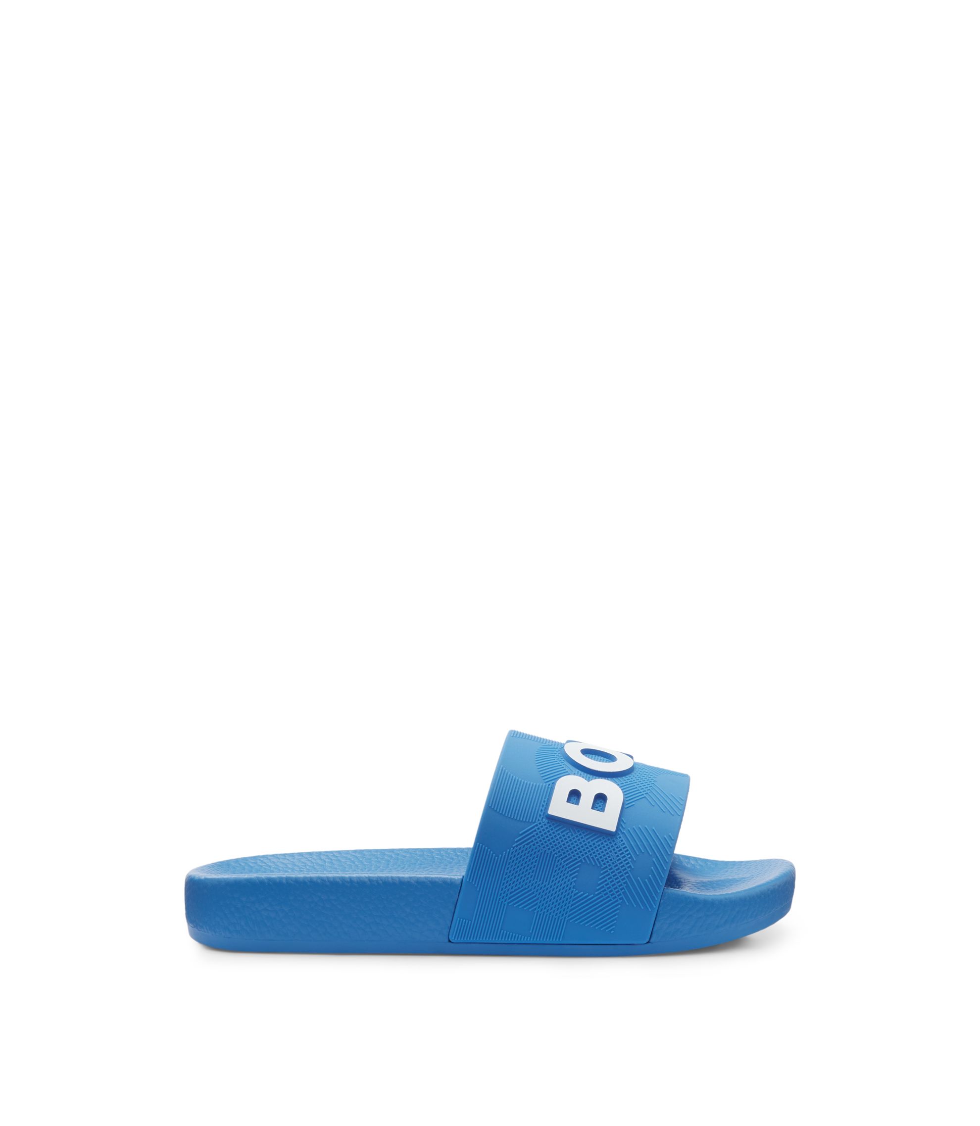 BOSS Blue Logo Slide Sandals New Men Hugo Boss Sean Slide Sandals Logo Strap Flip Flop  main image 4