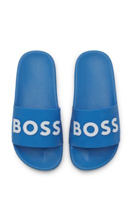 Kids' slides with logo uppers, Blue