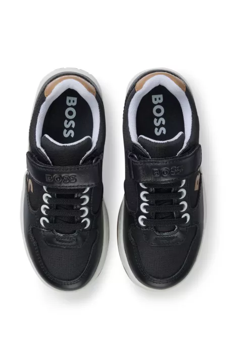 Kids' trainers with leather trims