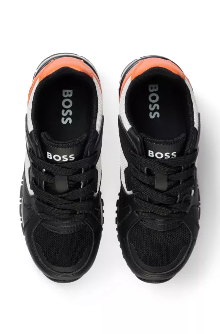 Kids' trainers in mesh and faux leather