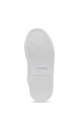 Deportivas de piel para ni&ntilde;os con detalles en contraste, Blanco