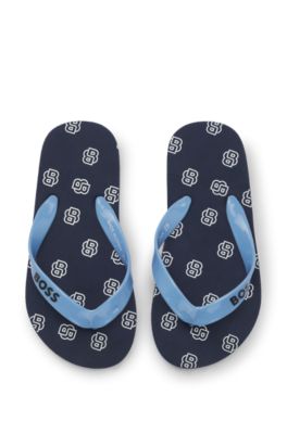 Kids' flip-flops with branded strap, Dark Blue