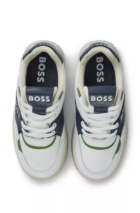 Kids' trainers in leather and canvas