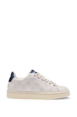 Deportivas para ni&ntilde;os con monograma y piel sint&eacute;tica, Beige claro