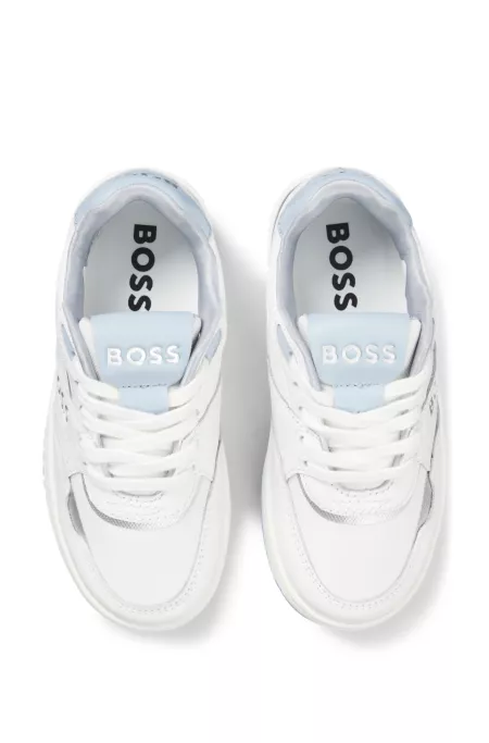 Kids' trainers in leather and canvas