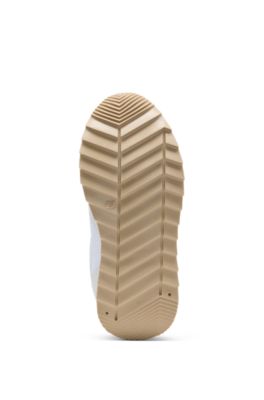 Kids' trainers in mesh and faux leather, White