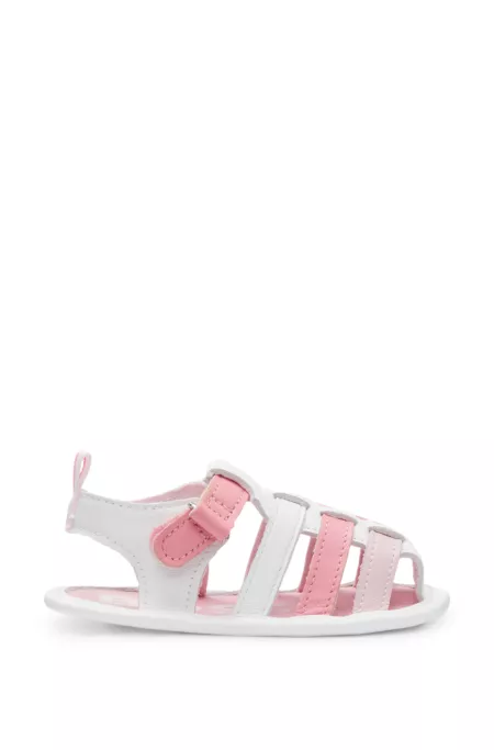 Baby logo-print sandals in leather