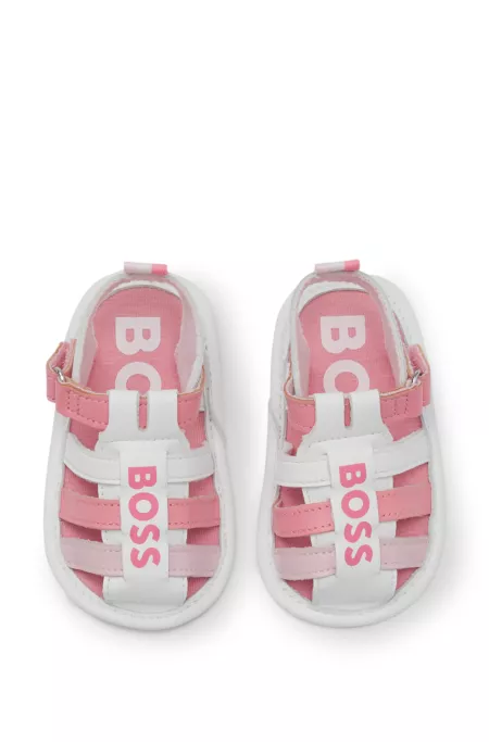 Baby logo-print sandals in leather