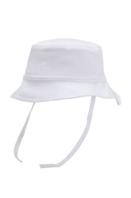 Baby bucket hat with Double B monogram, White