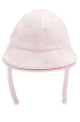 Baby hat with Double B monograms, light pink